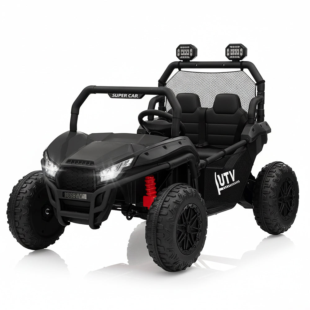 Garvee Ride - P Series: 2 Seater 24V Ride On Car,Electric Vehicle Utv Car for Kids,400W Motors Electric Truck With Remote,4.5MPH Max Speed,Four-Wheel Suspension,Music,Best Gift for Kids,Black