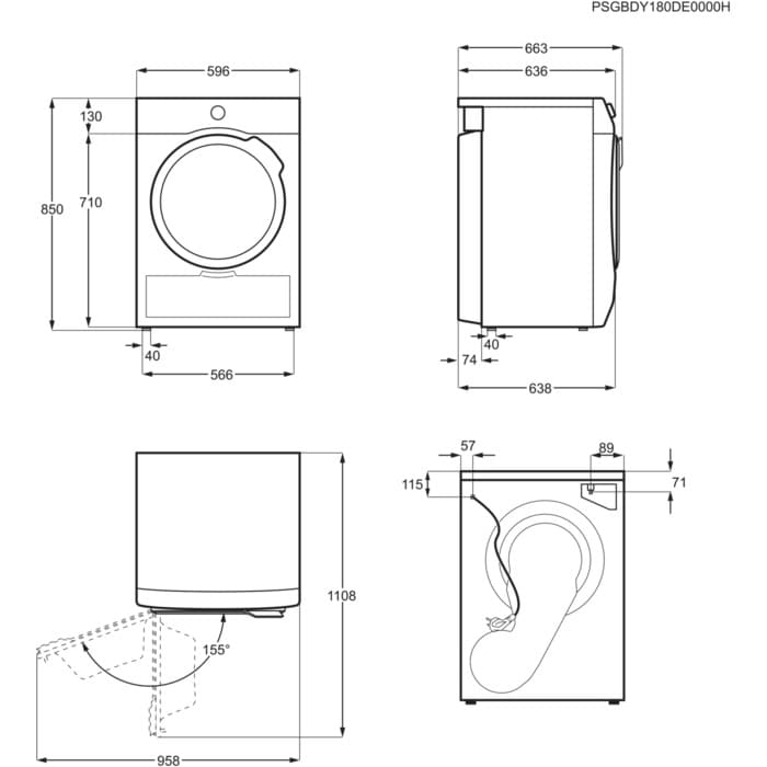 AEG TR718A4B 7000 Series 8kg Heat Pump Tumble Dryer