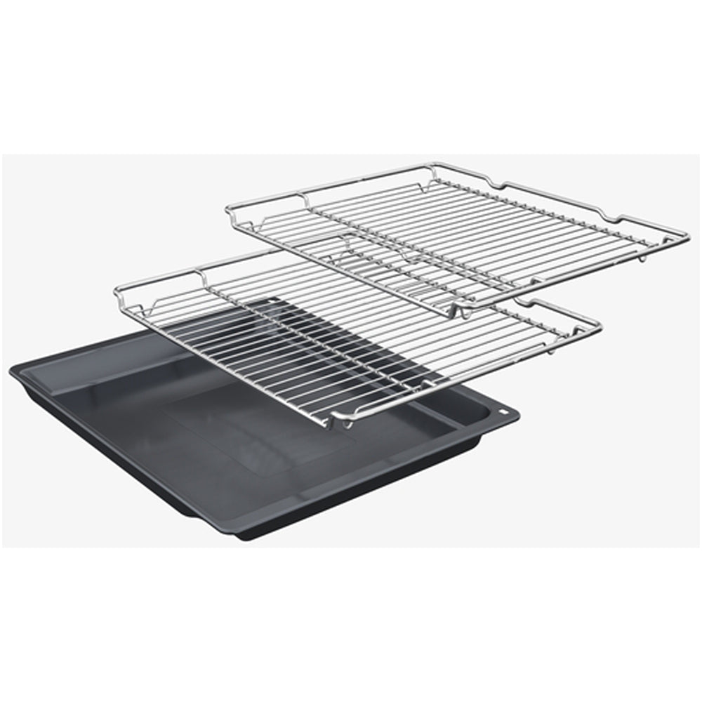 Bosch HRG7764B1B Series 8 Pyrolytic Built in Single Electric Oven with Added Steam Funtion and Air Fry in Black