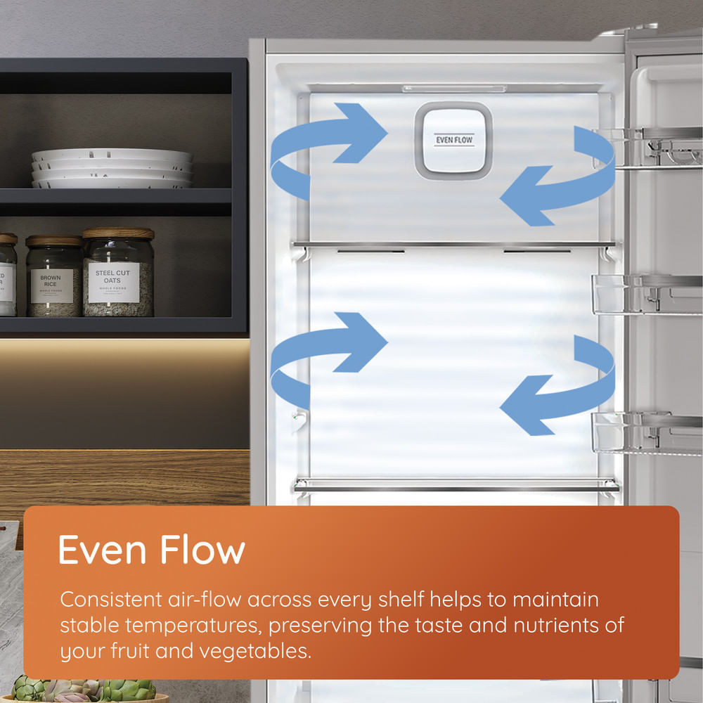 Hotpoint HPK 26403 XBR5UK Dual No Frost 70/30 Fridge Freezer with Even Flow Dark Grey HPK26403XBR5UK