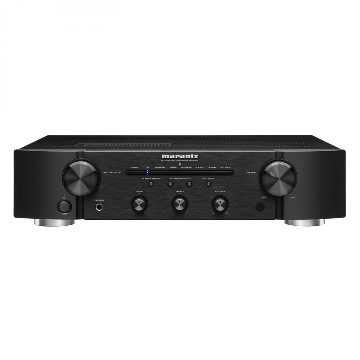 Marantz PM6007 Integrated Amplifier with Wharfedale Diamond 12.1i Bookshelf Speakers Pair Black HiFi Package
