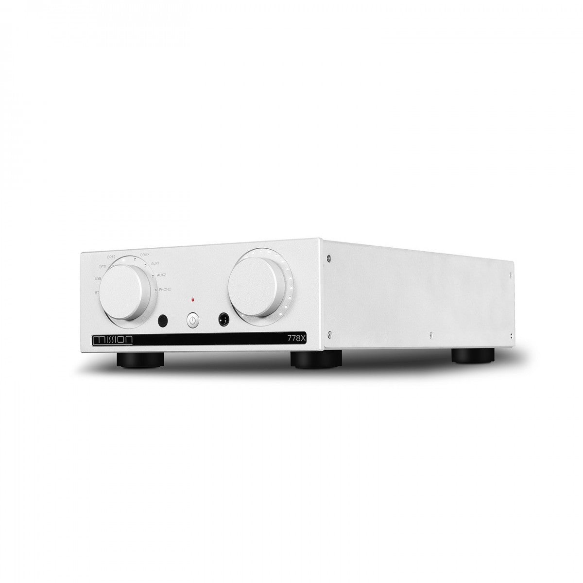 Mission 778X Integrated Amplifier Silver with Monitor Audio Bronze 50 7G Bookshelf Speakers White Pair HiFi Package