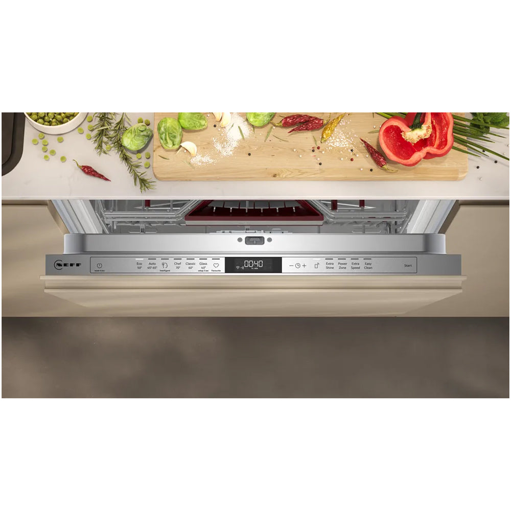 Neff S197YCX05G N70 Fully Integrated Full Size Zeolith Smart Dishwasher with 14 Place Settings