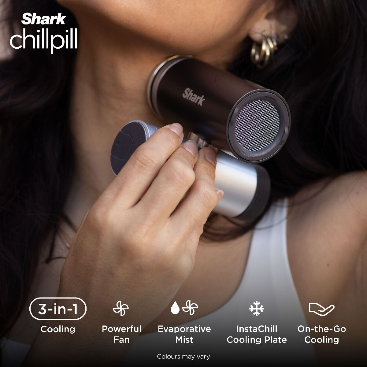 Shark ChillPill 3-in-1 Fan, Mist & InstaChill System β Glacier FA022UKBL