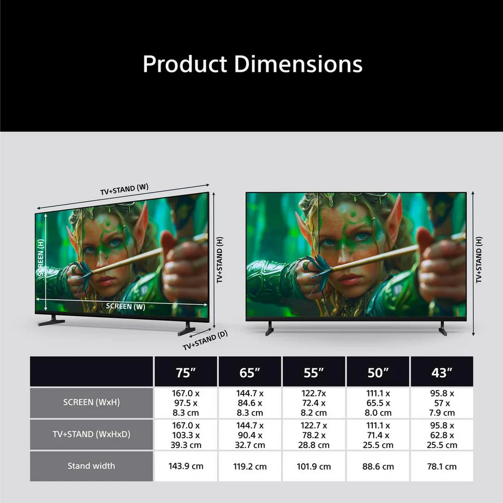 Sony K55S25M2PB 55 Inch BRAVIA 2 II Direct LED 4K Ultra HD HDR Smart Google TV 2026