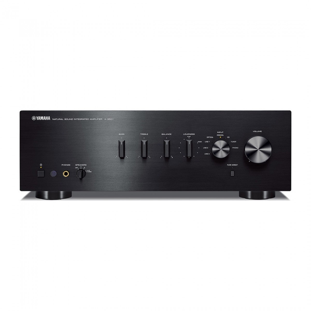Yamaha AS501 Integrated Amplifier with Monitor Audio Bronze 300 7G Floorstanding Speakers Pair Black HiFi Package