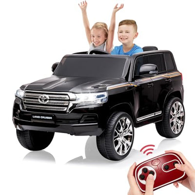 Garvee Ride - P Series: 12V Toyota Land Cruiser Kids' Car: Remote, LED, 3 Speeds, Dual 45W Motors, USB Music, Seat Belt, CPC & ASTM Approved - Black(2)