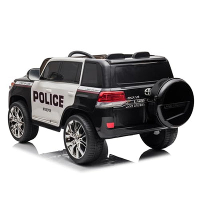 Garvee Ride - P Series: 12V Toyota Land Cruiser Kids' Car: Remote, LED, 3 Speeds, Dual 45W Motors, USB Music, Seat Belt, CPC & ASTM Approved - Black and White