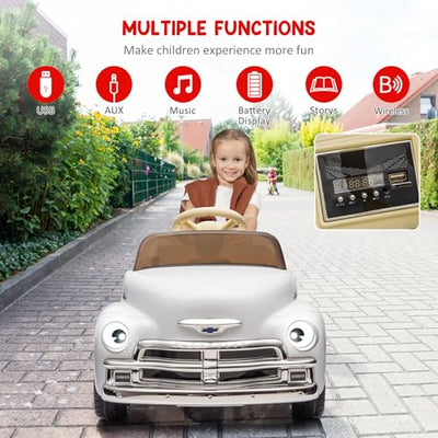 Garvee Ride - P Series: 12V Ride On Car for Kids Ages 3-5, Power Wheel Ride-on Toys W/parent Remote, Music Player, 4 Wheel Cushion, Kids Electric Cars with 2 Speed, Dual Doors, Front &ear Headlights