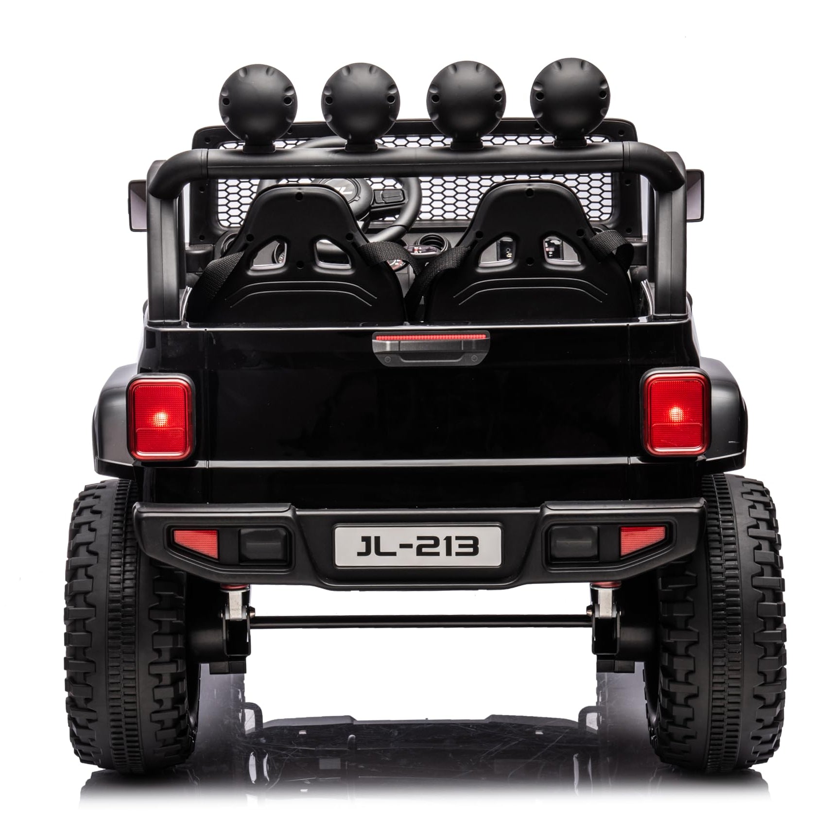 Garvee Ride - P Series: 24V 7AH Kids Ride on Truck Car 2 Seater Electric Vehicles for Toddles 2WD/4WD Switchable Battery Powered Cars with Remote Control, 4-Wheeler Suspension, LED Lights, MP3, Back Storage - Black