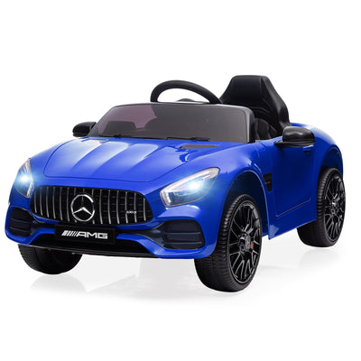 Garvee Ride Car for Kids, 12V Power Battery Electric Vehicles for 3-7 Toddlers, Licensed Mercedes-Benz with Remote Control, MP3 Player - Blue