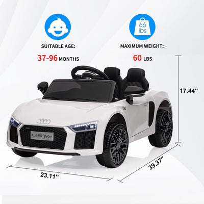 Garvee Ride - P Series: 12V Power Battery Electric Vehicles for 3-7 Toddlers, Licensed Toy Car with Remote Control, MP3 Player - White