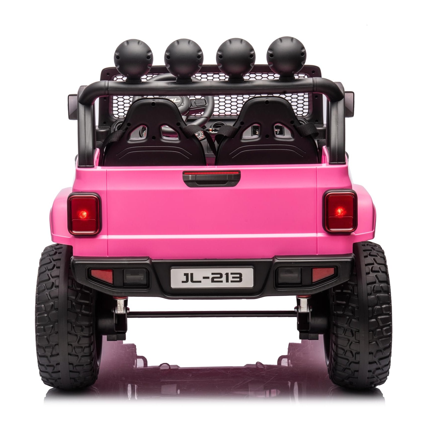 Garvee Ride - P Series: 24V 7AH Kids Ride on Truck Car 2 Seater Electric Vehicles for Toddles 2WD/4WD Switchable Battery Powered Cars with Remote Control, 4-Wheeler Suspension, LED Lights, MP3, Back Storage - Pink