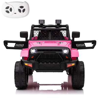 Garvee Ride - P Series: 12V Ride On Truck Car for kid : Remote Control, 3 Speeds, MP3 Music, Suspension, LED Lights,for 3+ Year Old - Pink