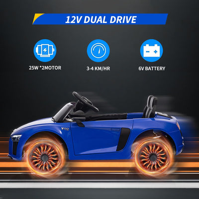 Garvee Ride - P Series: 12V Licensed Audi Ride-On Car: Remote Control, MP3, LED, Bluetooth, Horn, for Ages 3-7