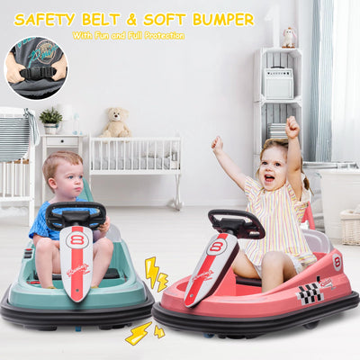 Garvee Ride - B Series: 6V Electric Ride On Toys for Kids 1.5-6 Years Old, Steering Wheel, 360 Degree Spin, 2-Speeds, Lights, Music & Horn, Safety Belts, Best for Birthday - Green