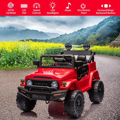 Garvee Ride - P Series: 12V Ride on Car for Kids, Licensed Toyota Ride on Truck, Battery Powered Electric Kids Car with Remote Control, Music, LED Lights, Suspension System, Double Doors, Safety Belt,Ride On Toy - Red