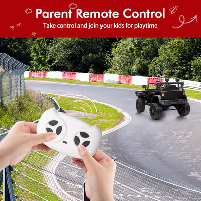 Garvee Ride - P Series: 12V Ride On Truck Car for kid : Remote Control, 3 Speeds, MP3 Music, Suspension, LED Lights,for 3+ Year Old - Black