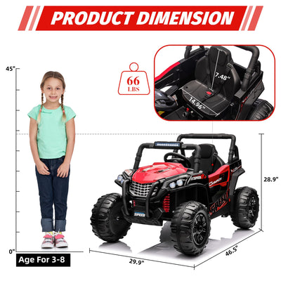 Garvee Ride - P Series: 12V Toy Electric Truck UTV with Large Wide Seat and Remote Control, Led Lights, Wireless Connection, Music, 2 Spring Suspension for 3-8 Boys & Girls