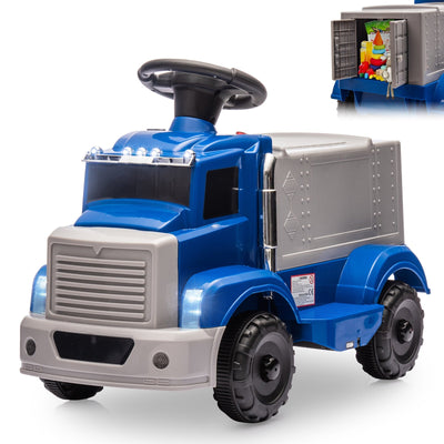 Garvee Ride - P Series: 6V Ride On Truck Toy for Kids Ages 3+ | Electric Dump Truck with Rechargeable Battery, Music & Storage | Indoor/Outdoor 4-Wheeler with Treaded Tires | Ergonomic Seat & Rubber Handle (4.5Ah)