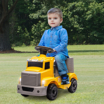 Garvee Ride - P Series: 6V Ride On Truck Toy for Kids Ages 3+ | Electric Dump Truck with Rechargeable Battery, Music & Storage | Indoor/Outdoor 4-Wheeler with Treaded Tires | Ergonomic Seat & Rubber Handle (4.5Ah)