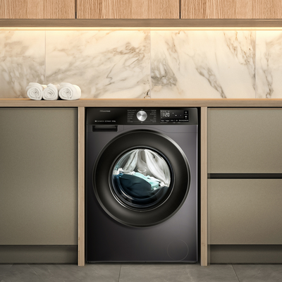 Hisense 3S Series WF3S1043BB3 10.5kg 1400 Spin WiFi-Enabled Freestanding Washing Machine Black