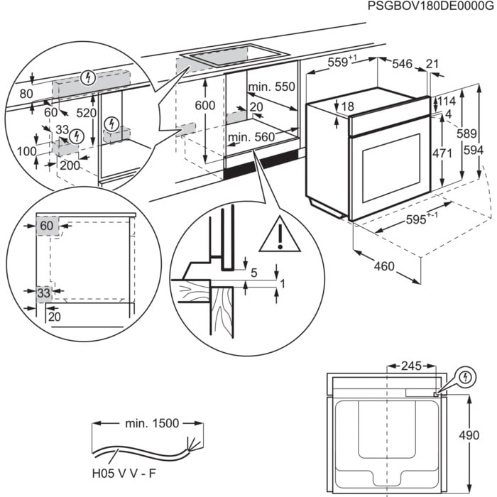 AEG 6000 Series BPE556060M Steam Bake Electric Single Built in Oven with Retractable Dials in Steinless Steel