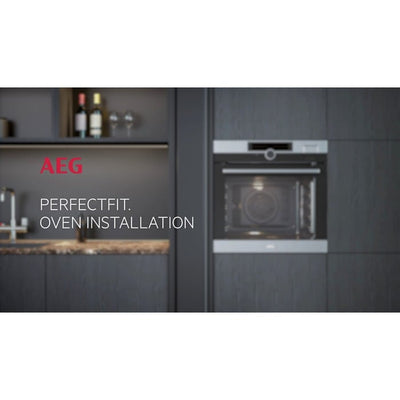 AEG 6000 Series BPS555060M Steam Bake Electric Single Built in Oven with Retractable Dials in Stainless Steel