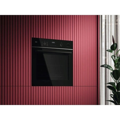 AEG TR6PB521SB Electric Built in Single Oven with Retractable Dials Black