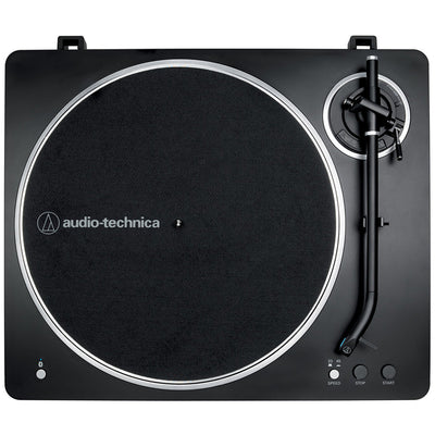 Audio Technica AT-LP70XBT Fully Automatic Bluetooth Wireless Turntable with Kanto ORA4 140W Powered Reference Speakers HiFi Package Black