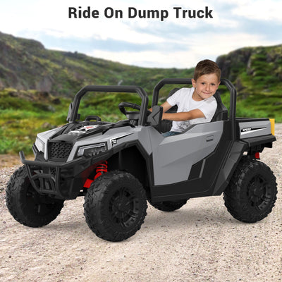 Garvee Ride - P Series: 24V Ride On Dump Truck for Big Kids, 4x4 Electric Car with Remote Control, Shovel, Bluetooth & Music, 24v Ride On Toys, Truck Car, Kids Electric Ride