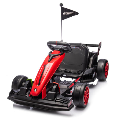 Garvee Ride - G Series: 24V Kids Ride On Go Kart Red, Adjustable Legroom, 7.5mph High Speed, 7ah Battery, 200W*2 Motors, Max Load 135lbs, Racing Toy for 6+