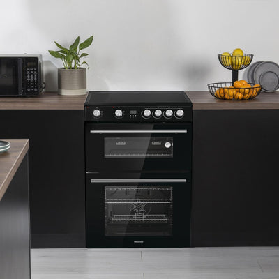 Hisense HDE3211BBUK 60cm Double Oven Electric Cooker with Ceramic Hob Black - A+ Rated