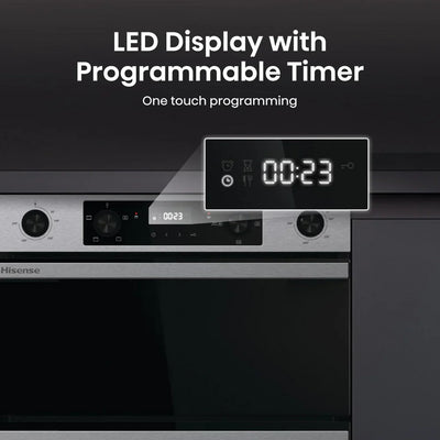 Hisense Hi6 BUD714221CX 54/38L Built Under Electric Double Oven Stainless Steel - A Rated