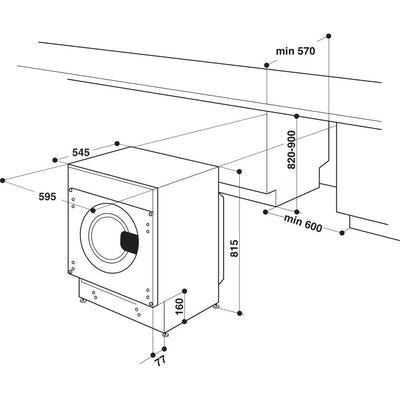 Hotpoint BIWDHG861485 Integrated Washer Dryer With 1400 Spin White