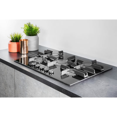 Hotpoint FTGHG751DHBK 75cm 5 Burner Gas on Glass Hob with Vertical Flame Black