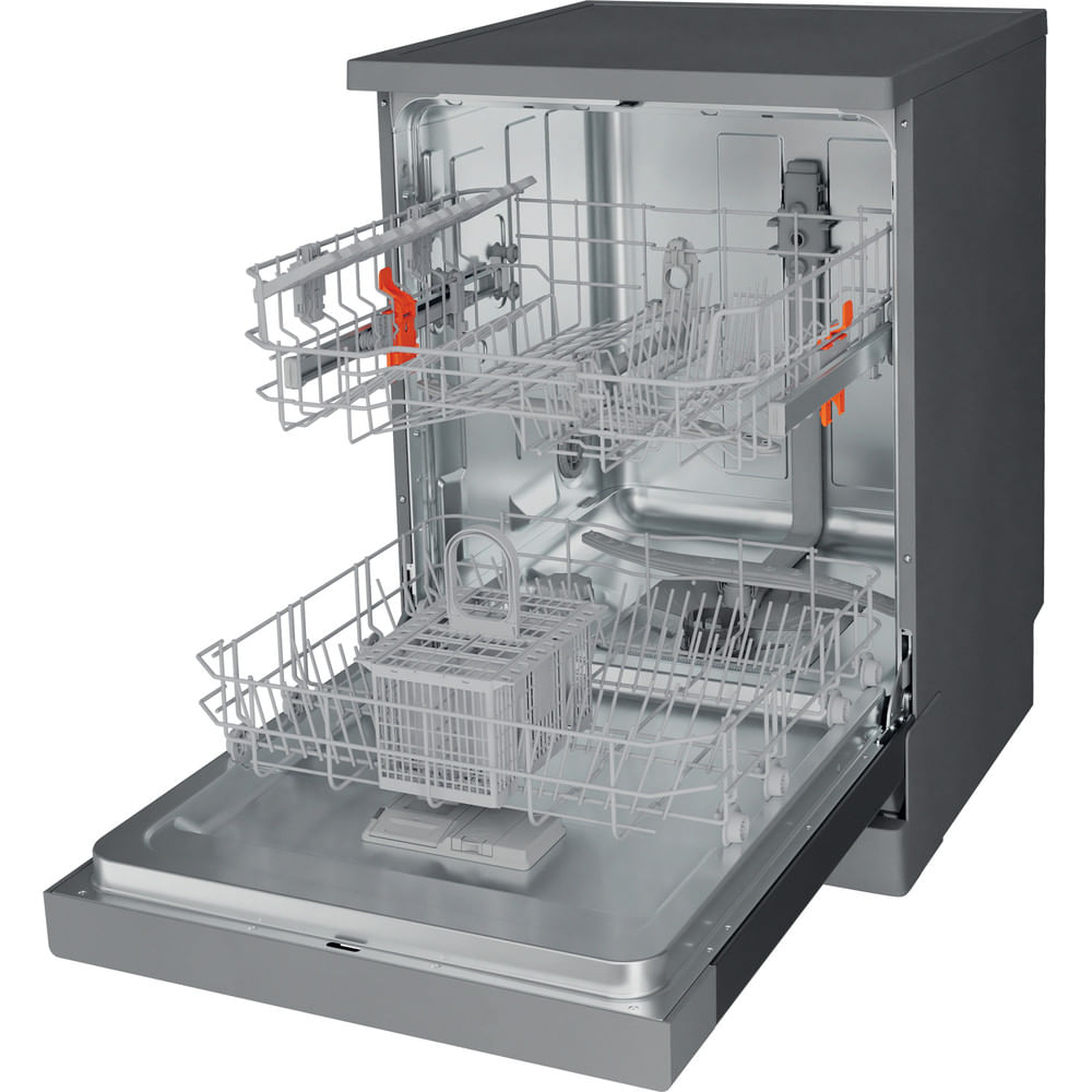 Hotpoint H2F HL626 X UK Freestanding Full Size Dishwasher 14 Place Settings with Rapid Wash Inox H2FHL626X