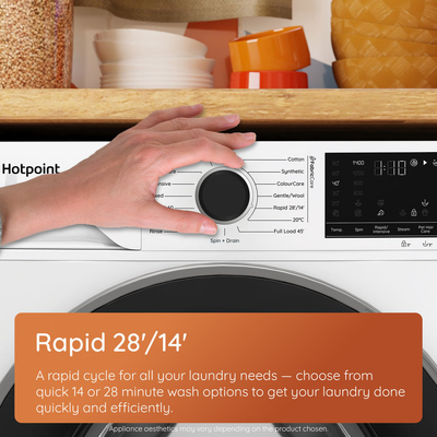 Hotpoint HB 103 CARE UK Freestanding 10kg 1400rpm Washing Machine with PetHairCare White HB103CAREUK
