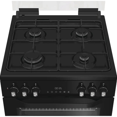 Hotpoint HDD6GDC2B1 60cm Dual Fuel Double Cooker with Glass Lid Black