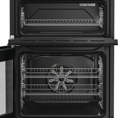Hotpoint HDD6GDC2B1 60cm Dual Fuel Double Cooker with Glass Lid Black