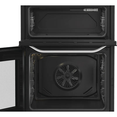Hotpoint HDD6GDC2W 60cm Dual Fuel Double Cooker with Glass Lid White