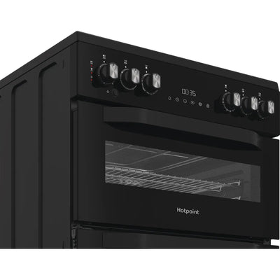 Hotpoint HDE6VDCASB1 60cm Electric Double Cooker With Induction Hob and Air Fry Black