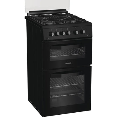 Hotpoint HDG5GCB 50cm Gas Double Cooker Black