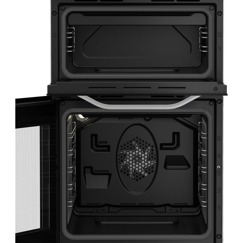 Hotpoint HTE5VCW Freestanding Electric Twin Cooker With Ceramic Hob White