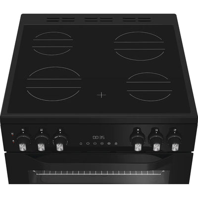 Hotpoint HTE6VDCB1 60cm Electric Twin Cooker with Multiflow Black