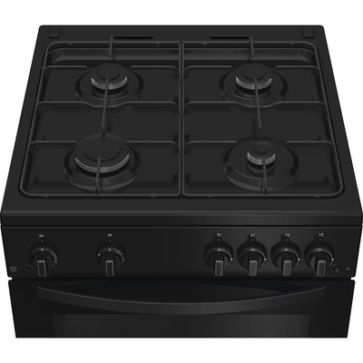 Indesit IDG6GB 60cm Freestanding Double Oven Gas Cooker Black