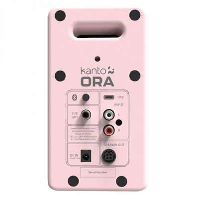 Kanto ORA 100W Powered Reference Desktop Speakers with Bluetooth & SE2 Speaker Stands Package Pink