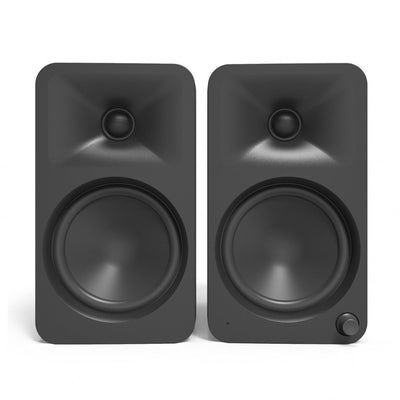Kanto ORA4 140W Powered Reference Desktop Speakers with Bluetooth & SE4 Elevated Speaker Stands Black