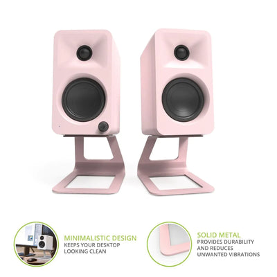 Kanto SE2 Small Elevated Desktop Speaker Stands Pink