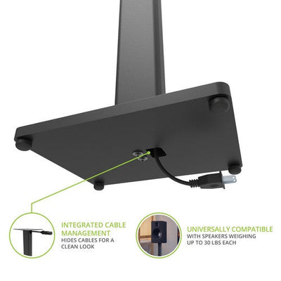 Kanto ST34 Speaker Stands Pair 34 Inch with MDF Base Black